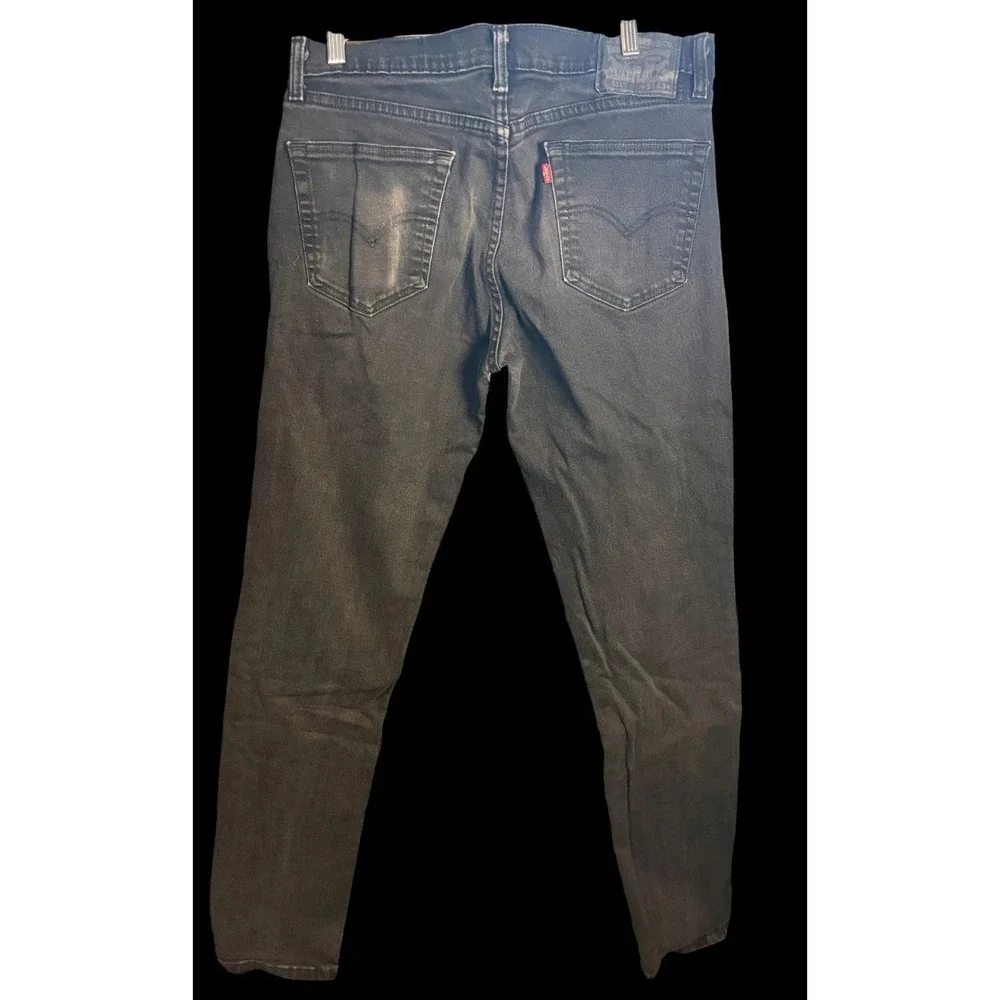 Levis 511 Jeans Mens 34x32 Dark Wash Black Slim Fit Straight Leg Stretch Denim